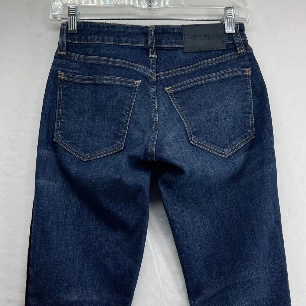 Lucky Brand Jeans Women's Size 00/24 Low Rise Skinny Leg Dark Washed Denim Blue - Picture 5 of 12